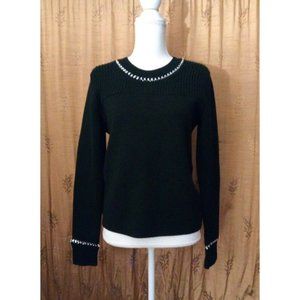 Sonia Rykiel Black Chain Wool/Acryl Ribbed Sweater